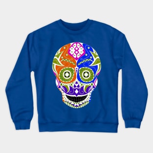 skeleton smile in mexican pattern in green Crewneck Sweatshirt